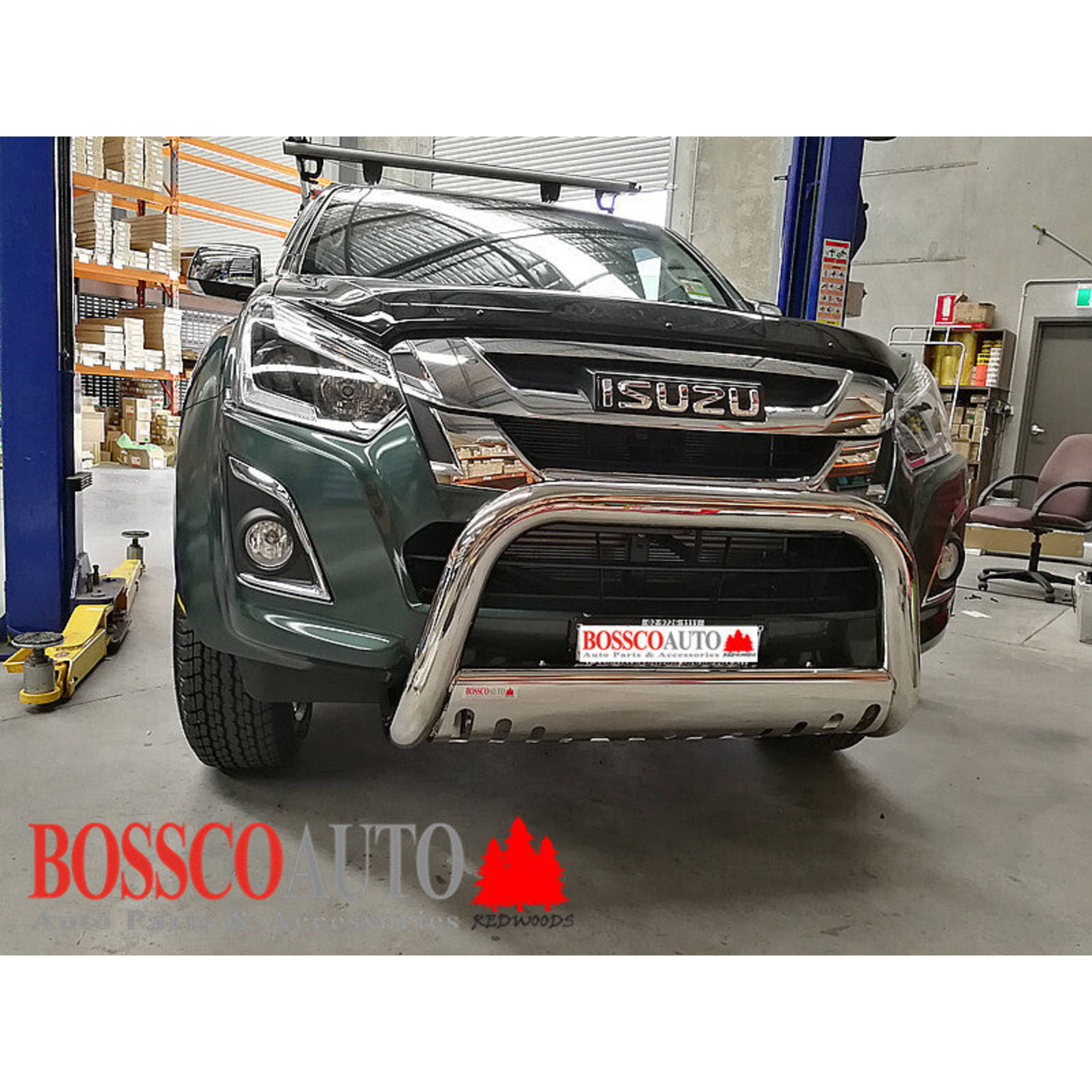 Stainless Steel Nudge Bar with Skid Plate suitable for Isuzu D-Max 2012-2019