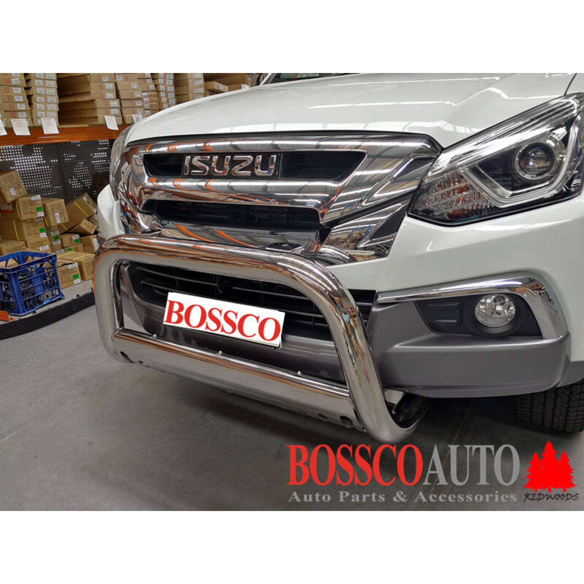 Stainless Steel Nudge Bar with Skid Plate suitable for Isuzu D-Max 2012-2019