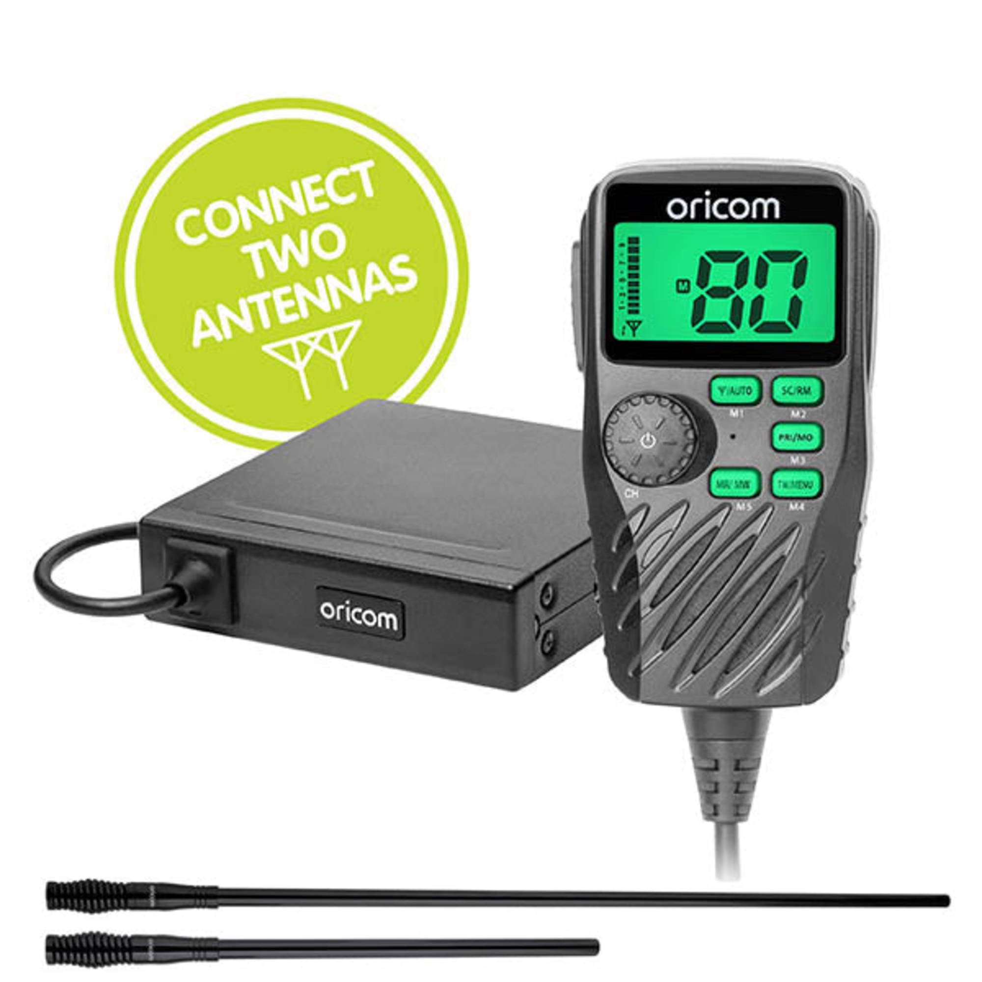 TOURER PACK: Oricom UHF182X Dual Antenna 5 Watt UHF CB Radio + ANU800 & ANU856 Antenna Pack