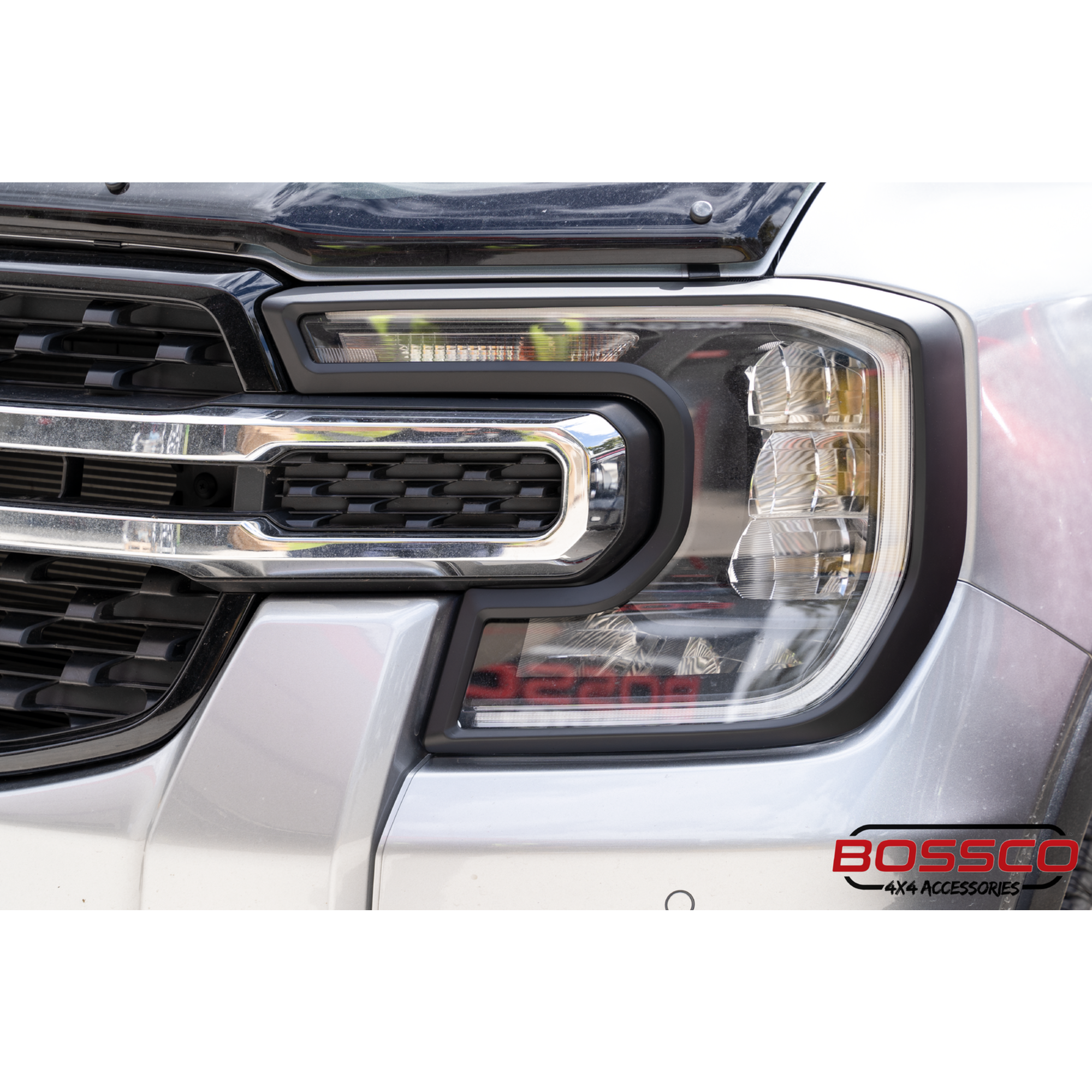 Front Black Headlight Head Light Trim Covers Suitable For NEXT GEN Ford Ranger XLT Sport Wildtrak Raptor 2022-2025
